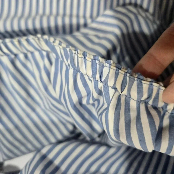 New GAP Womens One Shoulder Striped Ruffle Top Size‎ Small White Blue - Picture 5 of 9